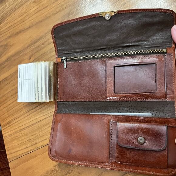 Vintage Wallet Tooled Leather Venice Floral Snap Envelope - Picture 5 of 14